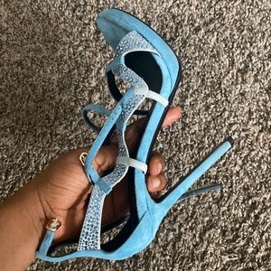 Blue Versace heels. Size 8 US size 38 UK.